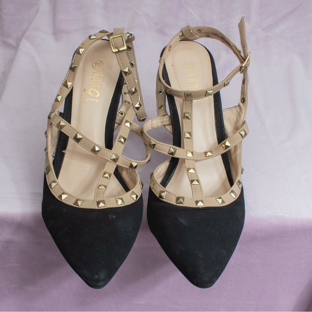 Faux Valentino Strappy Pumps